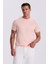 Pembe Slim Fit Triko Bisiklet Yaka T-Shirt 1