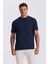 Lacivert %100 Pamuk Desenli Bisiklet Yaka T-Shirt 1