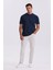 Lacivert %100 Pamuk Desenli Bisiklet Yaka T-Shirt 2