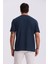 Lacivert %100 Pamuk Desenli Bisiklet Yaka T-Shirt 4