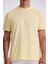 Sarı %100 Pamuk Desenli Bisiklet Yaka T-Shirt 3