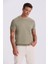 Haki Slim Fit Triko Bisiklet Yaka T-Shirt 2