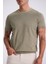Haki Slim Fit Triko Bisiklet Yaka T-Shirt 3