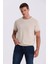 Bej Slim Fit Triko Bisiklet Yaka T-Shirt 2