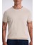 Bej Slim Fit Triko Bisiklet Yaka T-Shirt 3