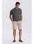 Haki %100 Pamuk Slim Fit Bisiklet Yaka Basic T-Shirt 1