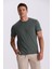 Haki %100 Pamuk Slim Fit Bisiklet Yaka Basic T-Shirt 2