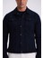 Lacivert Slim Fit Bebe Yaka Pamuklu Cepli Denim Kot Ceket 3