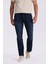 Koyu Lacivert Slim Fit Yıkamalı Dar Kesim Pamuklu Jean Kot Pantolon 1