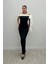 Scuba Kumas Şal Tasarımlı Kalem Elbise - Siyah 1