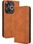 Xiaomi Poco F6 5g Kılıf Pu Deri Cüzdan Retro Doku Telefon Kapağı -Kahverengi Için (Yurt Dışından) 1