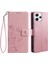 Xiaomi Redmi 12 4g Deri Kılıf Için Çiçek Kart Yuvaları Bilek Kayışı ile Telefon Kapağı-Gül Altın (Yurt Dışından) 1