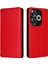 Xiaomi Poco F6 5g Deri Telefon Kılıfı Cüzdan Telefon Kapağı -Kırmızı Için (Yurt Dışından) 1