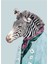 Zebra Mavi Tablo Ahşap Poster Dekoratif 1