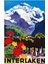 Isviçre Interlaken Seyahat Poster Tablo Ahşap Poster Dekoratif Restore Edildi 1
