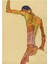 Egon Schiele - Kolu Kaldırılmış Çıplak Erkek Ayakta, Arkadan Görünüm Tablo Ahşap Poster Dekoratif 1