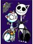 Sevimli Kedi Jack Skellington ve Sally Tablo Ahşap Poster Dekoratif 1