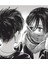 Genç Eren ve Mikasa Eşarplı - Titana Saldırı Manga Tablo Ahşap Poster Dekoratif 1