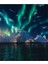 Buz Başlıklarının Üzerinde Kuzey Işıkları - Aurora Borealis Tablo Ahşap Poster Dekoratif 1