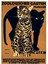 1912 Ludwig Hohlwein Münih Hayvanat Bahçesi Leopar ve Panter Poster Tablo Ahşap Poster Dekoratif 1