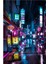Neo Tokyo Cyberpunk Vibes Dikey Tablo Ahşap Poster Dekoratif 1