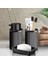Banyo Takımı Diş Fırçalık Sıvı Sabunluk Katı Sabunluk 3'lü Set Siyah 1