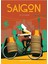 Saygon City Retro Poster - Vietnam Sanat Baskısı Seyahat Poster Tablo Ahşap Poster Dekoratif 1