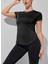 Kadın Dry Fit Running Yoga Hızlı Kuruma Nem Emici Yanları Fileli Hava Alabilen Spor T-Shirt 5