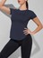 Kadın Dry Fit Running Yoga Hızlı Kuruma Nem Emici Yanları Fileli Hava Alabilen Spor T-Shirt 4