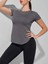 Kadın Dry Fit Running Yoga Hızlı Kuruma Nem Emici Yanları Fileli Hava Alabilen Spor T-Shirt 4
