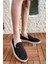 Terry Erkek Siyah Garantili Rahat Dikişli Esnek Deri Detaylı Triko Loafer TERRY-7992 4