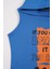 Baskılı Kapüşonlu Sıfır Kol Mavi Renk Erkek Çocuk Tshirt 3