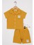 Arma Detaylı Hardal Renk Erkek Çocuk Şortlu Takım 1