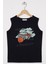 Sıfır Kol Yazı Baskılı Lacivert Renk Erkek Çocuk Tshirt 1