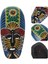 Ahşap Aborjin Mask 20 cm Renkli Duvar Dekoru Maske 3