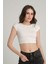 Bürümcük Desenli Beyaz Crop Top M 1