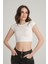 Bürümcük Desenli Beyaz Crop Top M 3