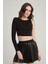 Tek Omuz Siyah Crop Top L 5