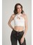 Çapraz Askılı Beyaz Crop Top Xs 5