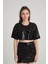 Siyah Pul Payet Crop Top Xs 1