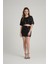 Siyah Pul Payet Crop Top Xs 3