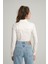Ekru Crop Poplin Gömlek M 3