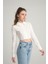 Ekru Crop Poplin Gömlek M 5