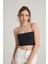 Bürümcük Desenli Askılı Kobalt Crop Top 4