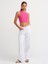 20820 Dikiş Efektli Crop Top-Fuşya 3