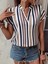 Kadın Kısa Kollu Hakim V Yaka Bürümcük Bluz 2