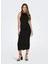 O Yaka Düz Siyah Standart Kadın Elbise Onlea S/l Long Slıt Dress Jrs Now 1