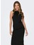 O Yaka Düz Siyah Standart Kadın Elbise Onlea S/l Long Slıt Dress Jrs Now 4