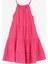 Pembe Kız Çocuk Yuvarlak Yaka Regular Fit Simli Elbise BRB4SG-ELB6008 1