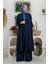 Kimono Bel Lastikli Pantolon Takım 8560 Lacivert 1